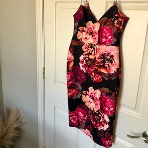 ASOS floral bodycon midi dress